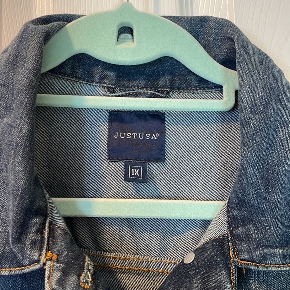 Just USA dark denim Jean jacket 1X - Picture 3 of 7